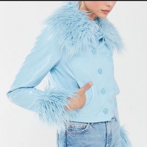 Urban outfitters mia pleather faux-fur trim jacket